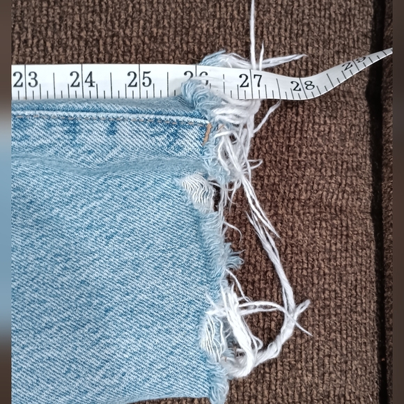 Garage Mom Jeans Size 0 Distressed Ripped High Rise Grunge Raw Hem Cotton 24x27 - Picture 5 of 12
